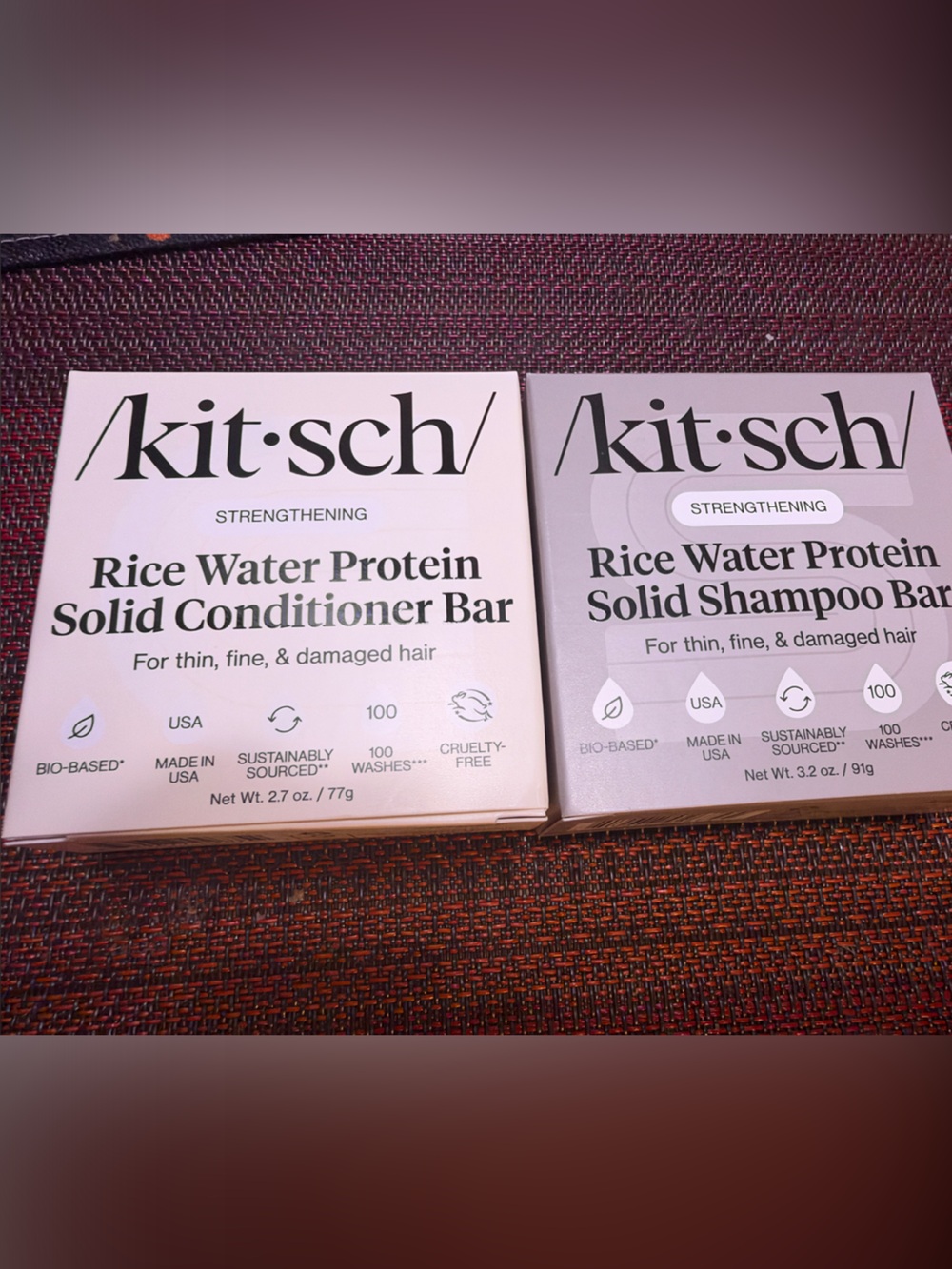 kitsch Rice Water Protein Solid Shampoo & Conditioner Bars